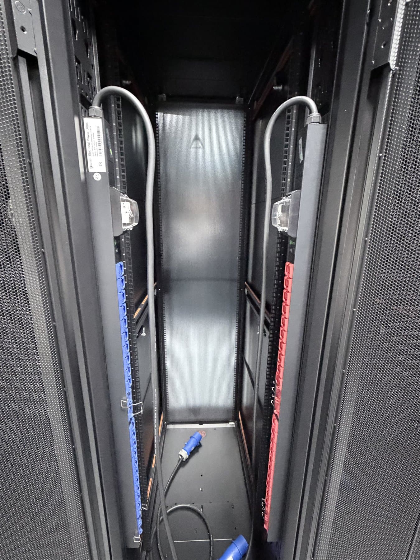 Interior power distribution equipment in a data center rack